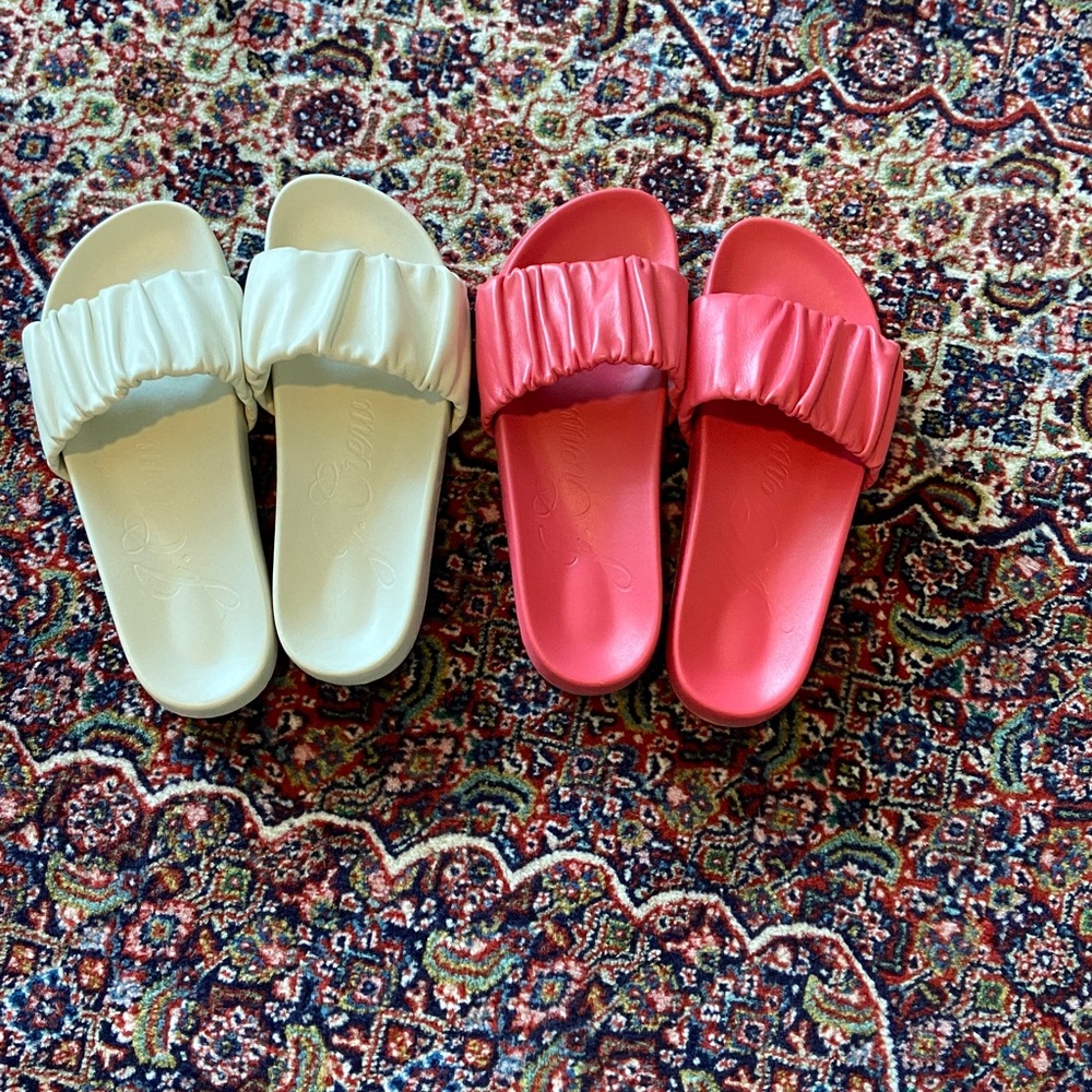 J. Crew Cream Slide Sandals